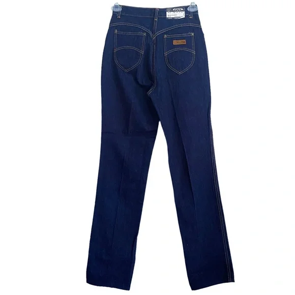 Vintage 80s Gitano High Rise Dark Indigo Straight Jeans With Vintage 80s Gitano High Rise Dark Indigo Straight Jeans With